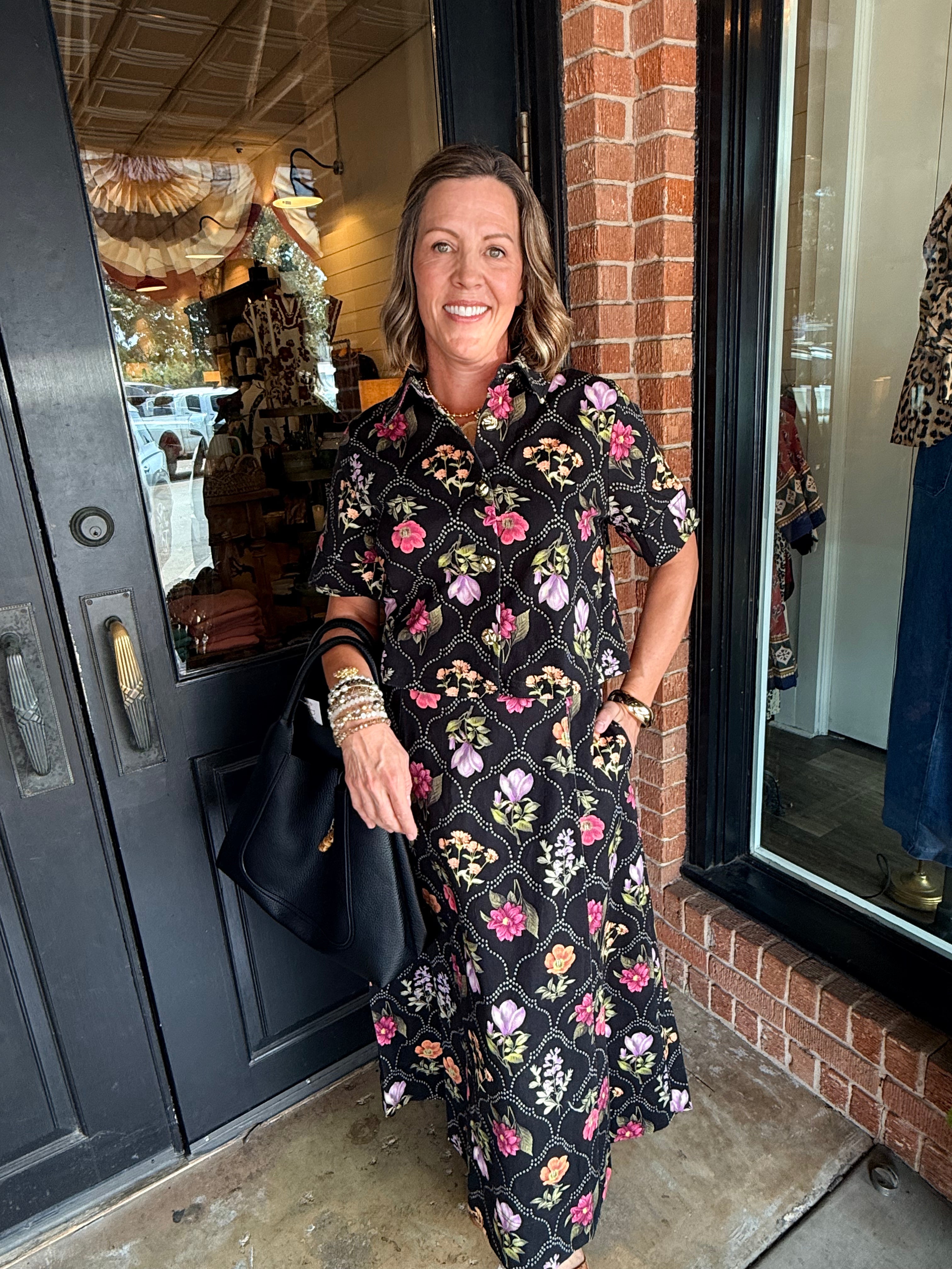 Mimi Floral Top & Midi Skirt Set