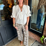 Emma Bow Button Down Top