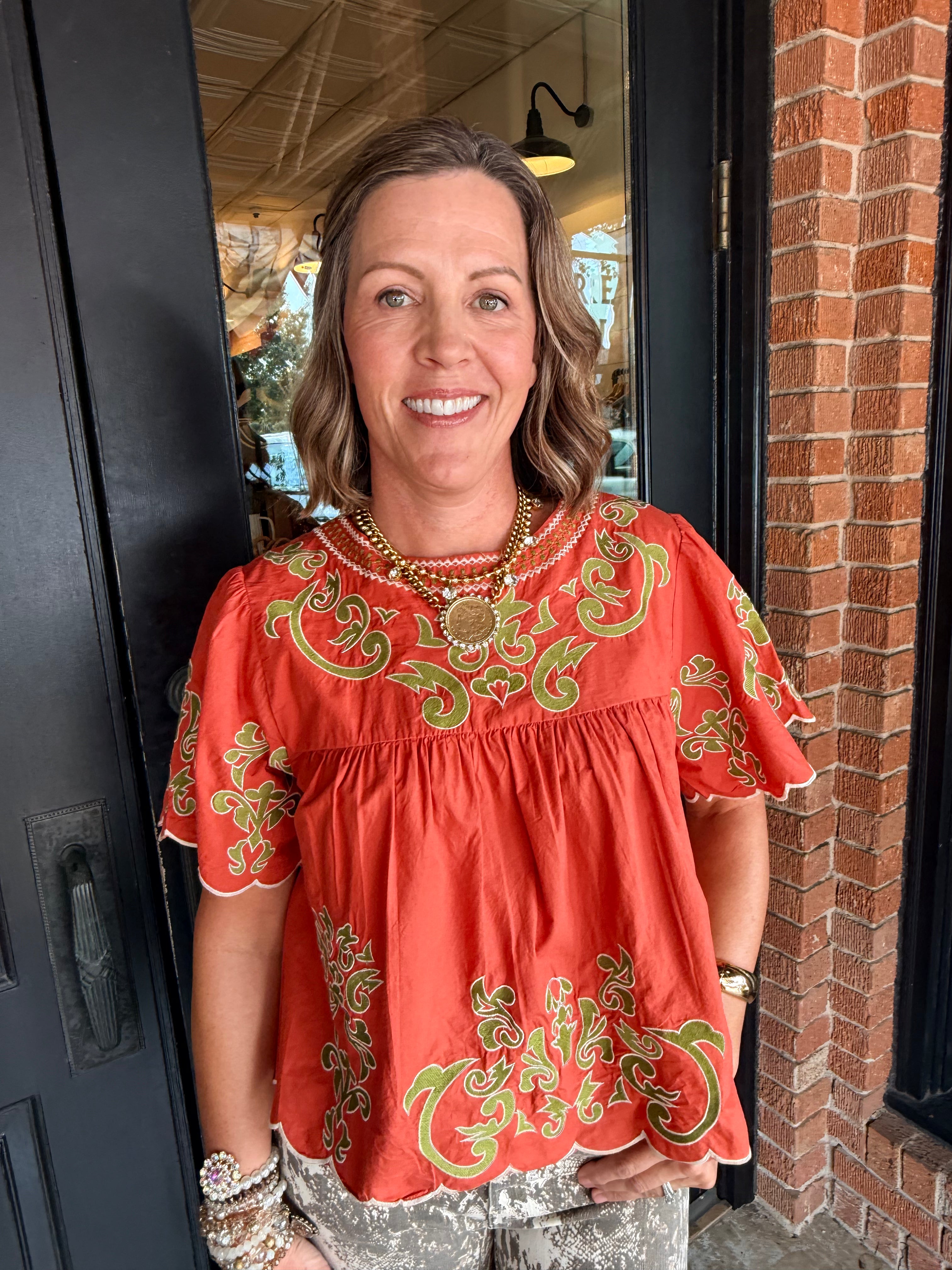 Janet Flutter Sleeve Detail Top