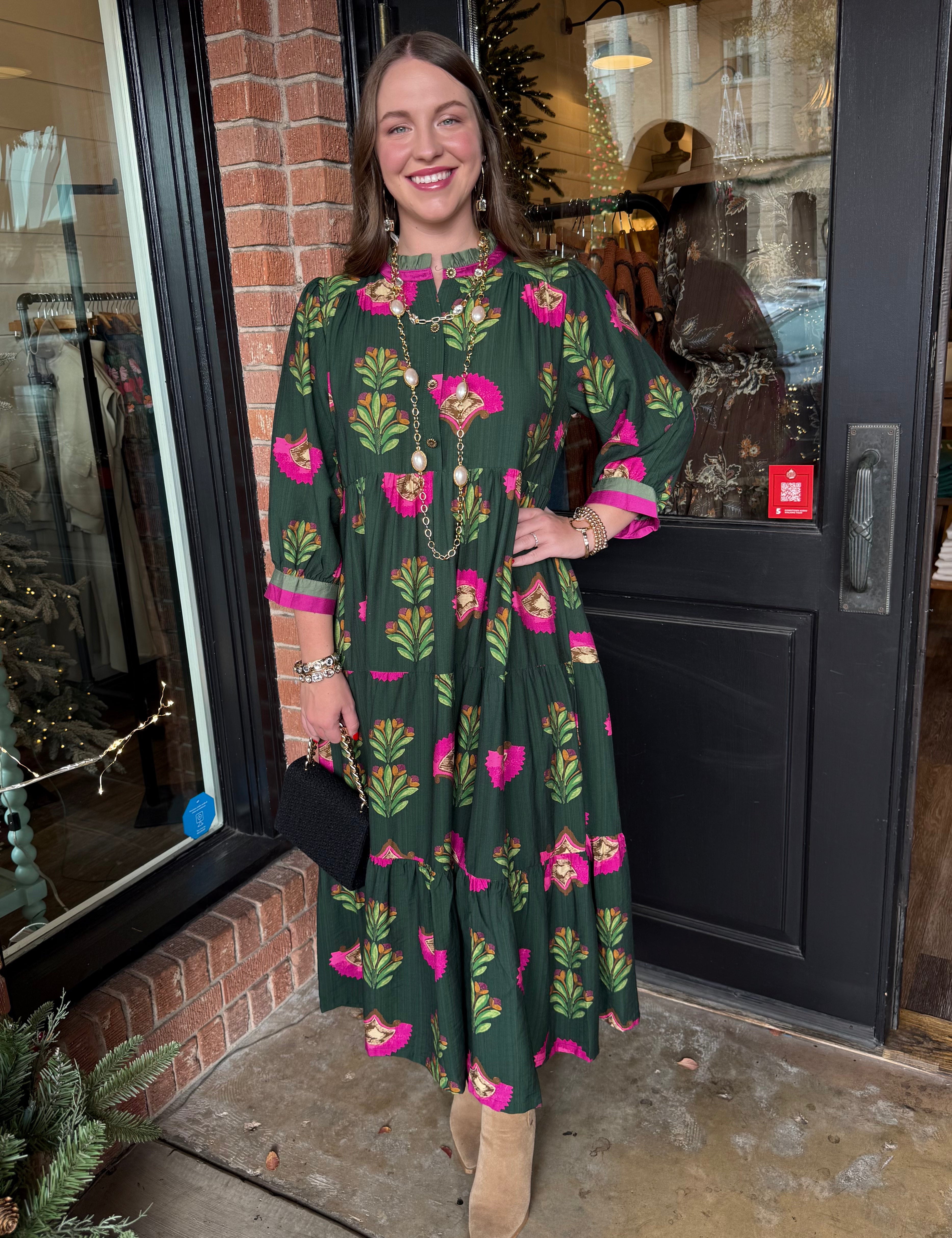 Kenzie Floral Green Maxi