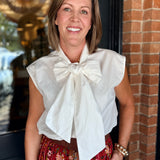 Greta Bow Tie Button Down Top