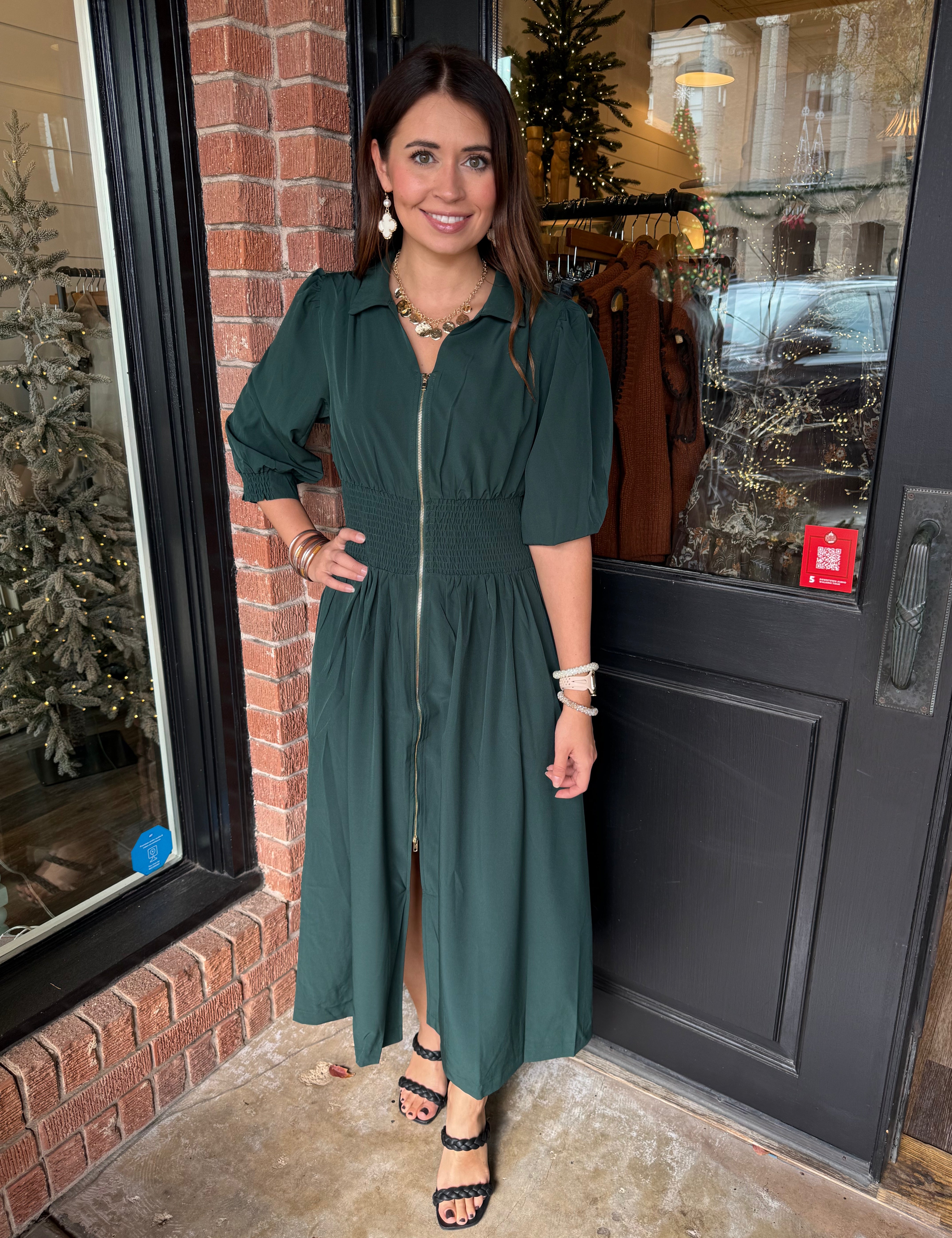Grace Green Midi Dress