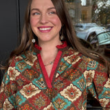 Lindsay Paisley Print Top