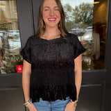 Kim Velvet Smocked Top