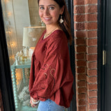 Joanna Embroidered Babydoll Top