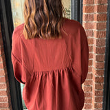 Joanna Embroidered Babydoll Top