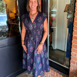 Farrah Floral Zip Front Midi Dress