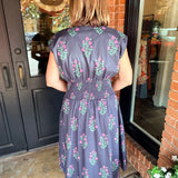 Farrah Floral Zip Front Midi Dress