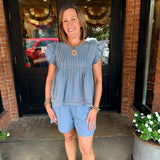 Nanette Washed Denim Top & Short Set