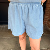 Nanette Washed Denim Top & Short Set
