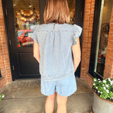 Nanette Washed Denim Top & Short Set