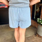 Nanette Washed Denim Top & Short Set