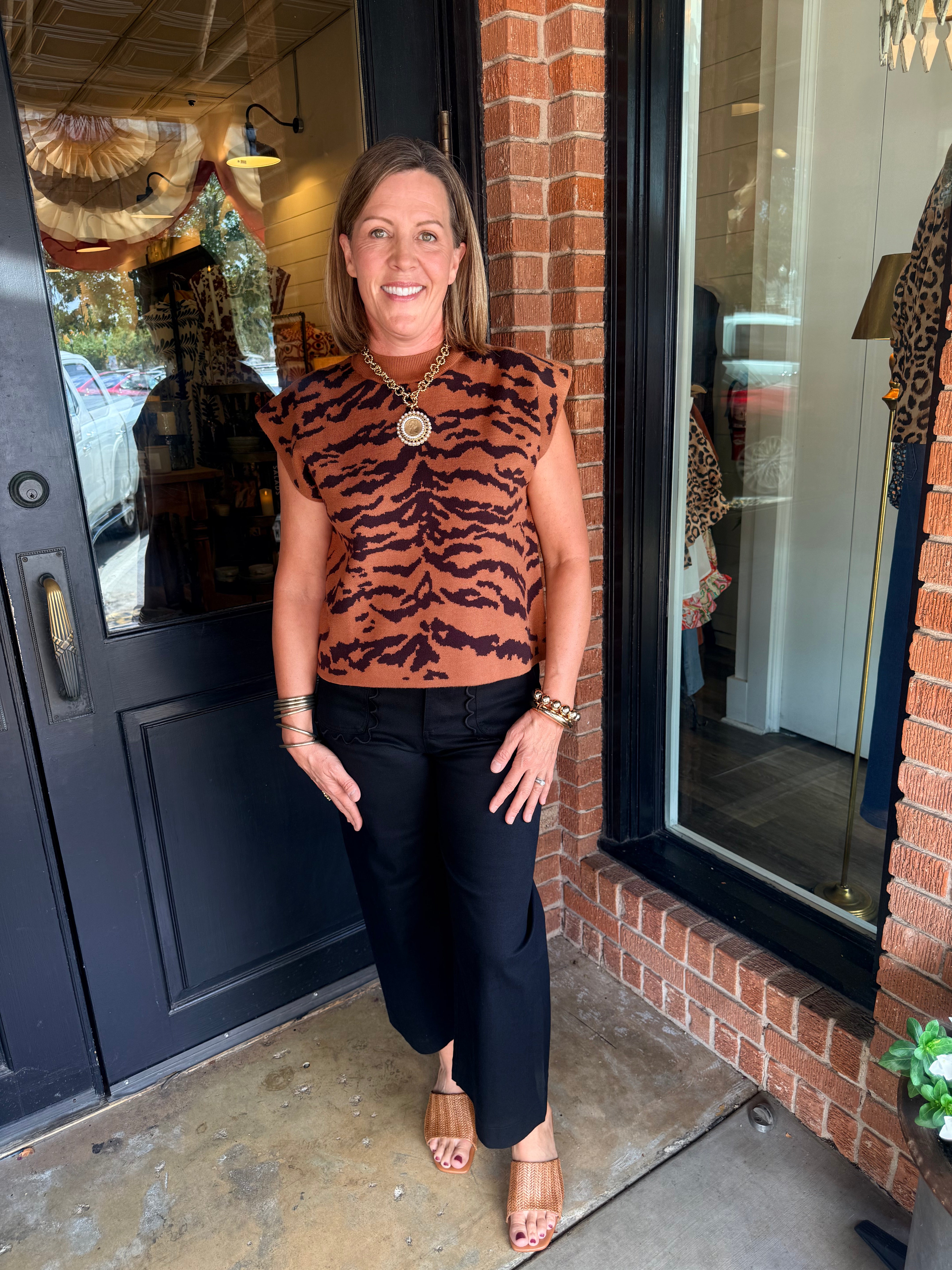 Gidget Animal Print Knit Top