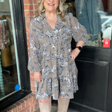 Joann Grey Floral dress