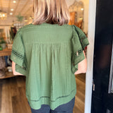 Tamara Flutter Sleeve Cutout Top