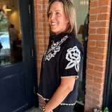 Cameron Embroidered Button Up Top