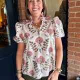 Sacha Floral Eyelet Top