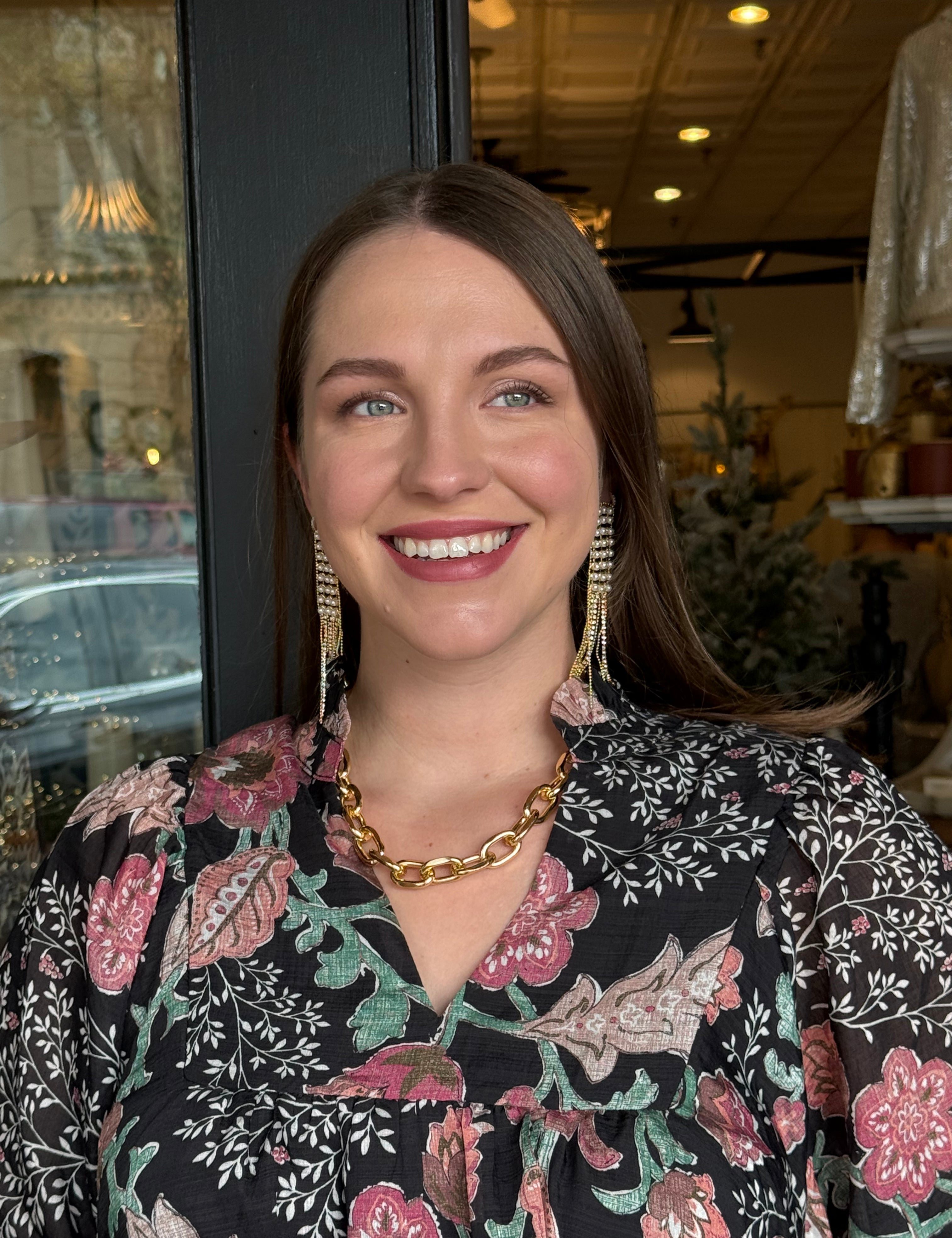 Miller Floral Ruffle Neck Dress