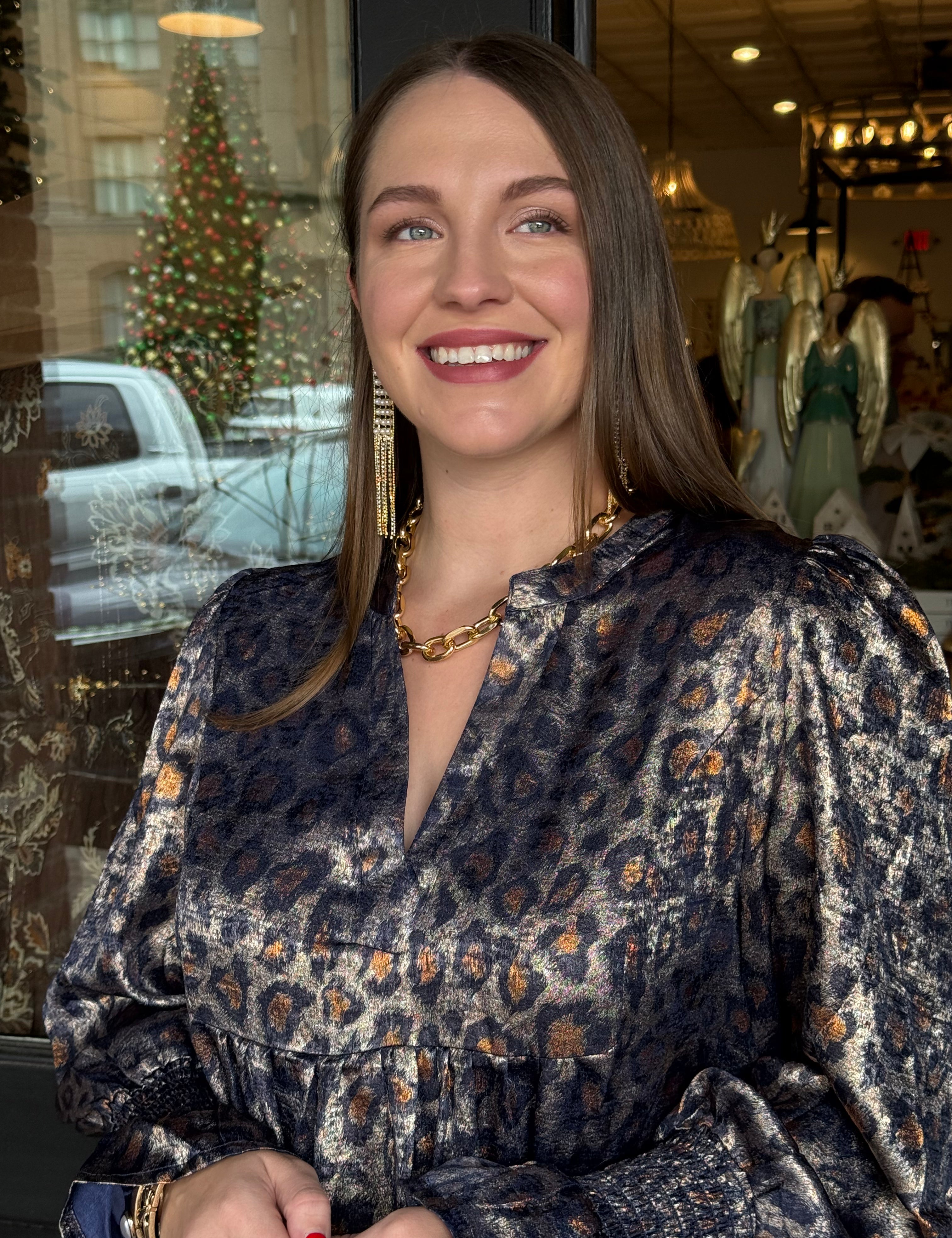 Tiera Navy Cheetah Print Mini