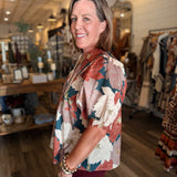 Storme Smocked V-Neck Top