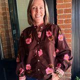 Cecile Floral Button Down Top