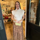 Leticia Brown Floral Midi Skirt