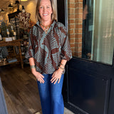 Lark Leaf Print Blouse