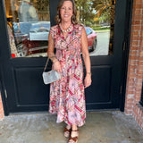 Camille Scarf Print Midi Dress
