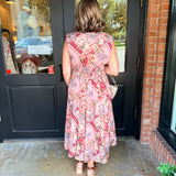 Camille Scarf Print Midi Dress