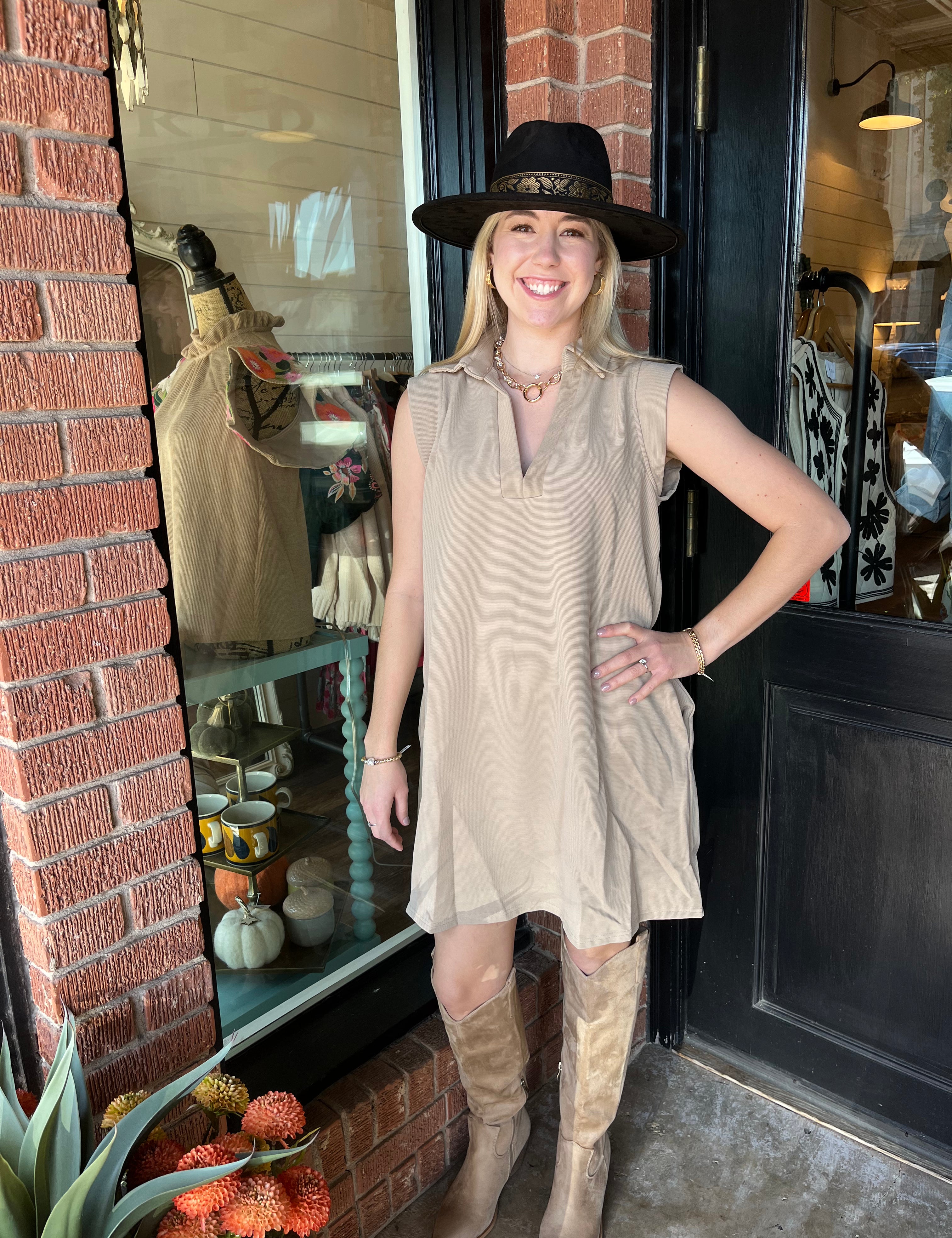 Olivia Taupe dress