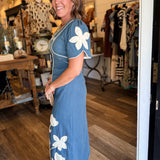 Jamie Floral Denim Midi Dress