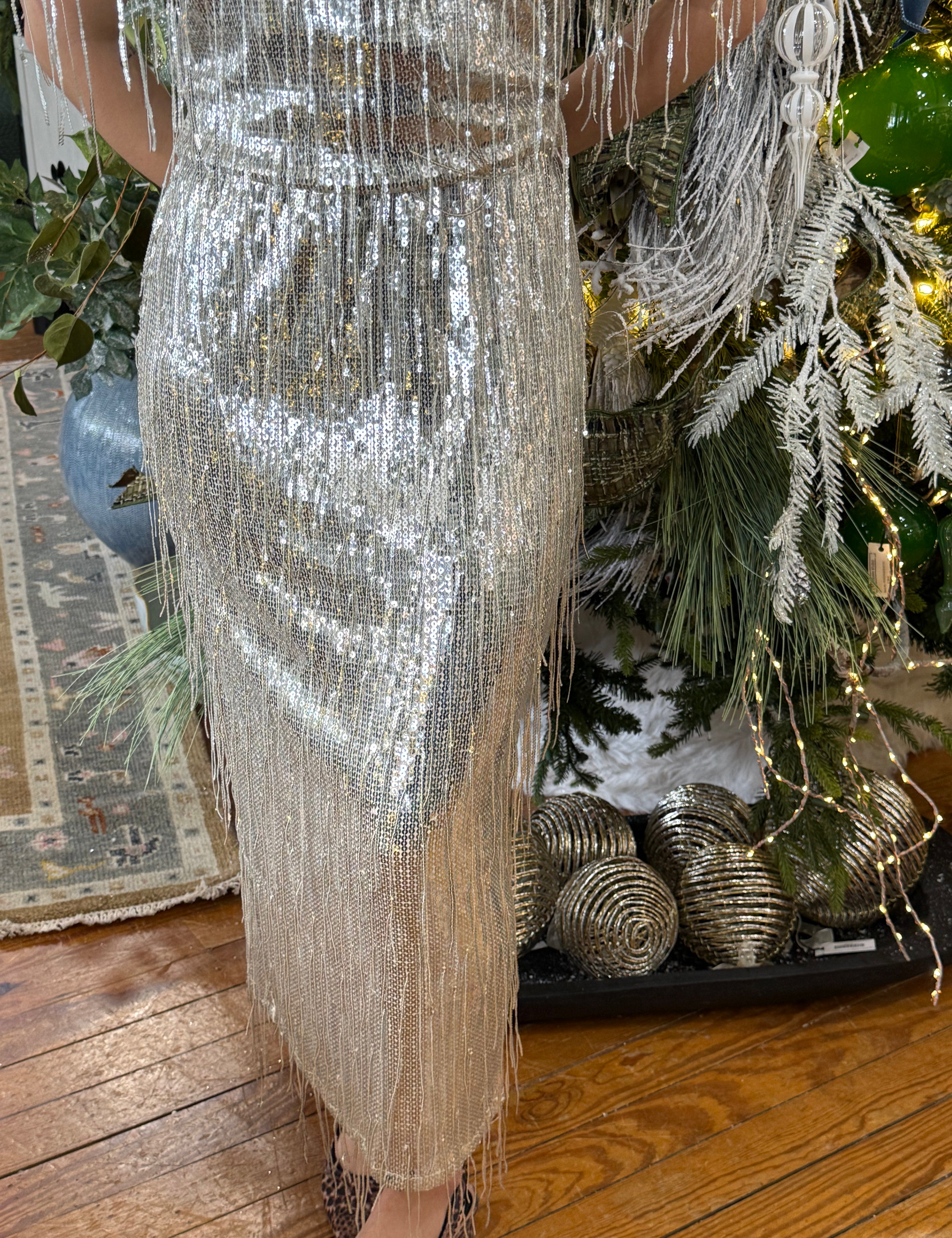 Gracie Sequin Fringe Skirt