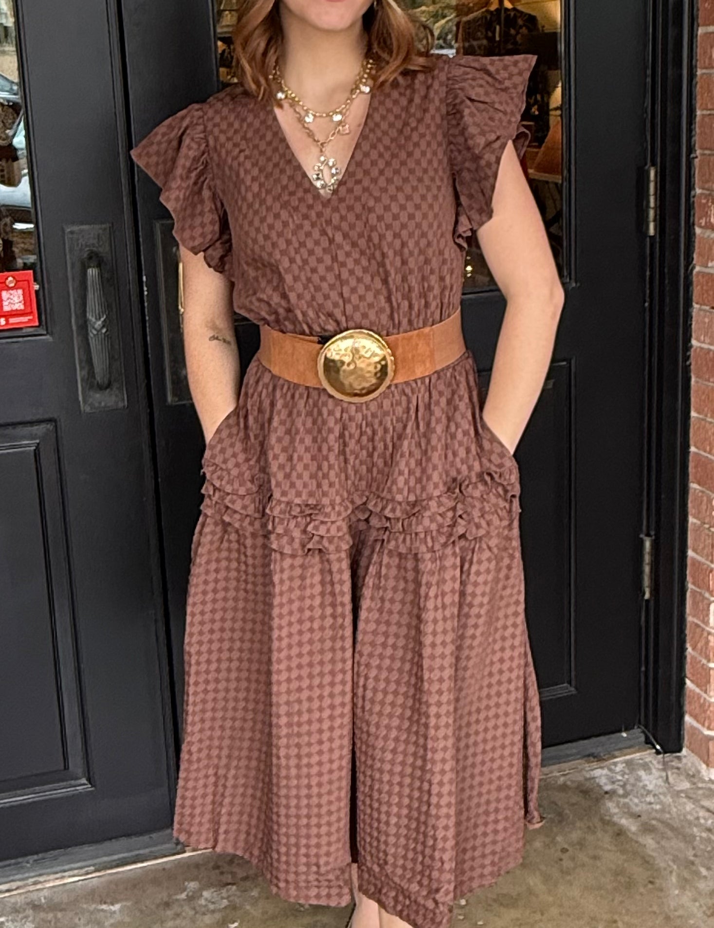 Kenna Ruffled Midi Dress