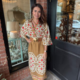 Kayleigh Collared Print Midi Dress