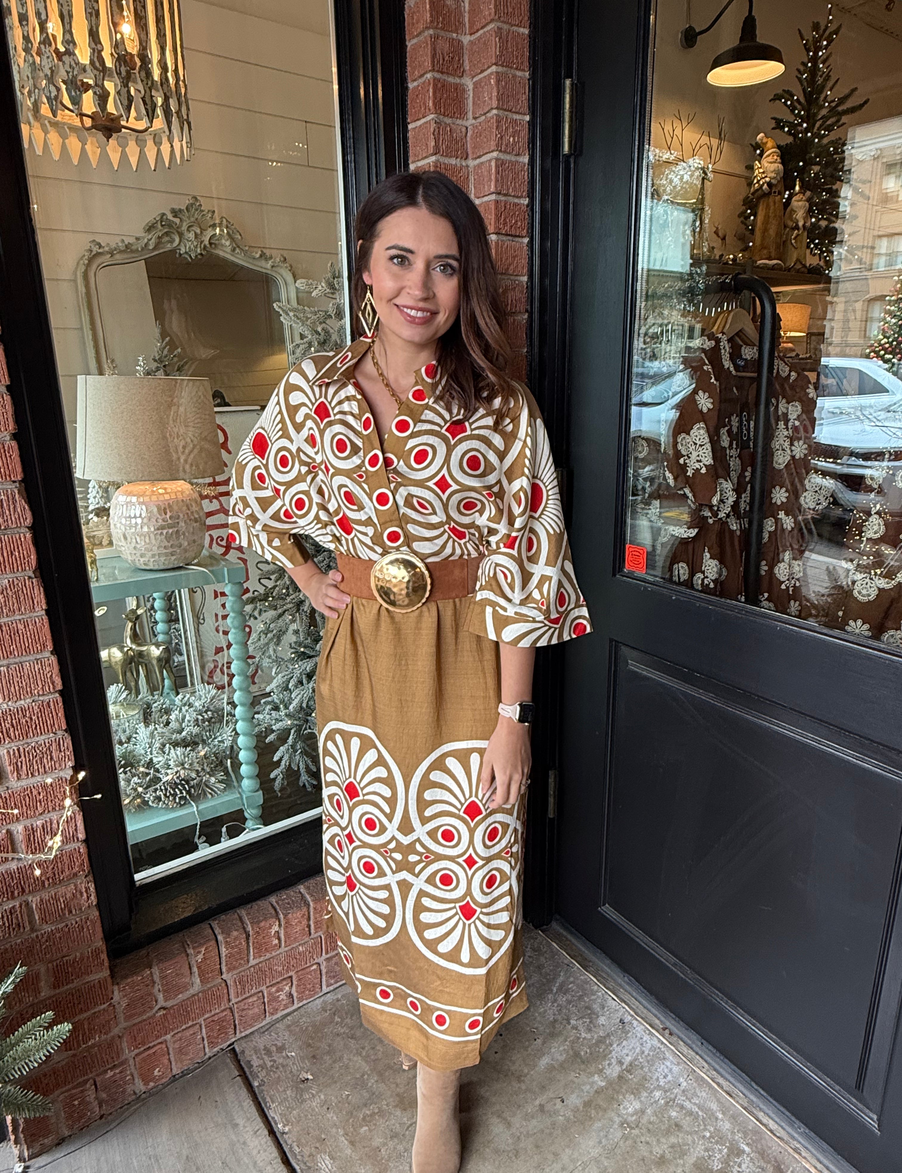 Kayleigh Collared Print Midi Dress