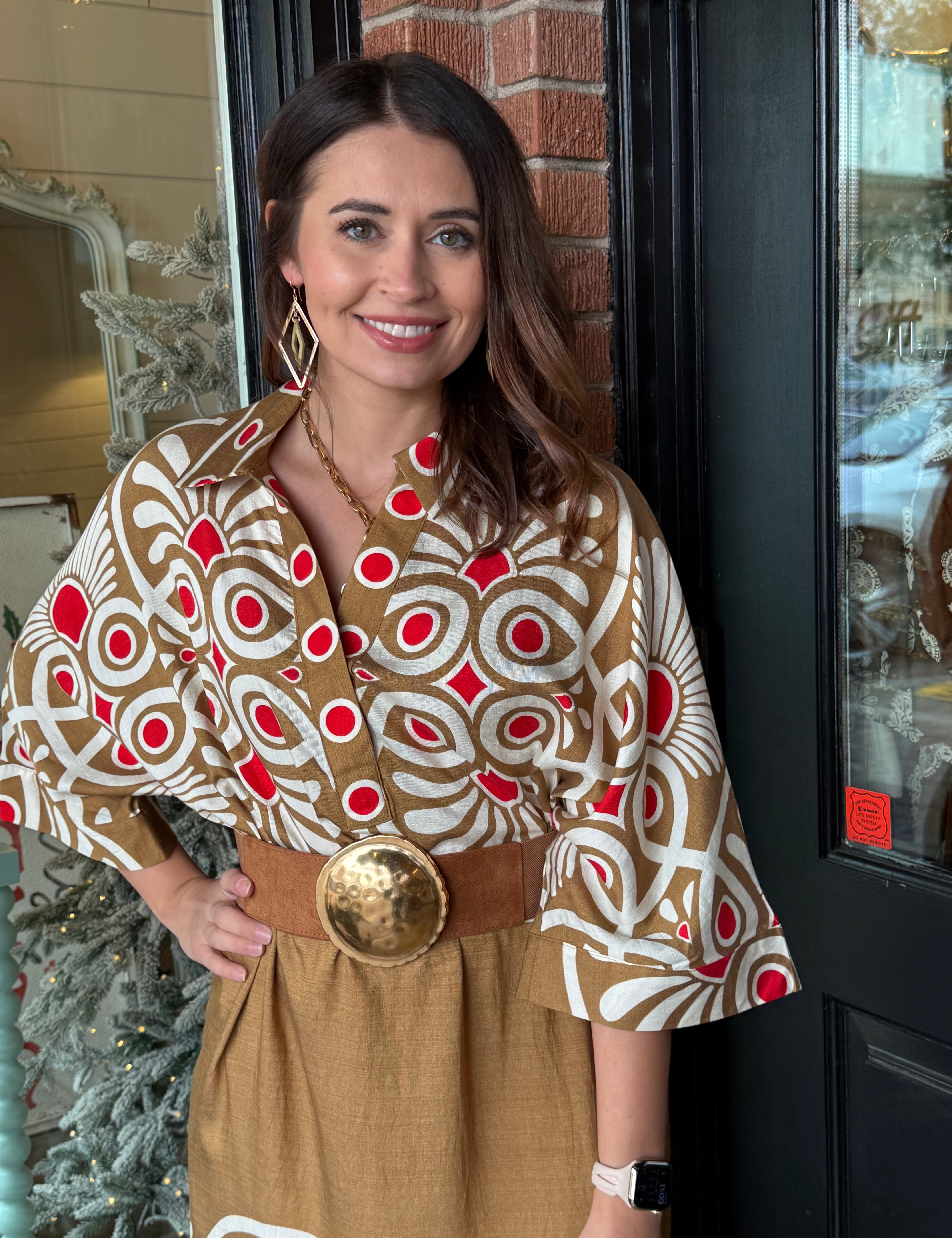 Kayleigh Collared Print Midi Dress