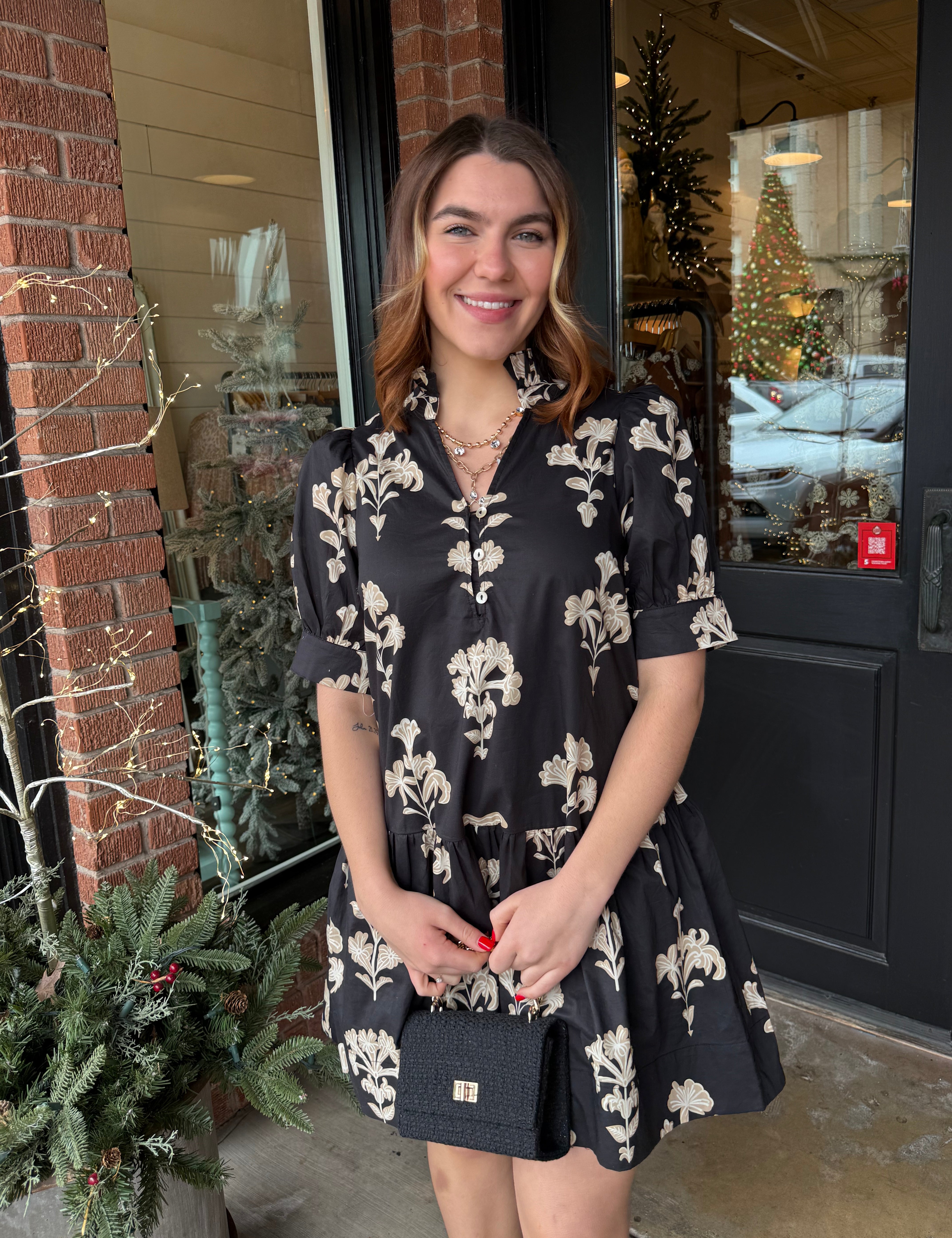 Alaina Floral Print Mini Dress