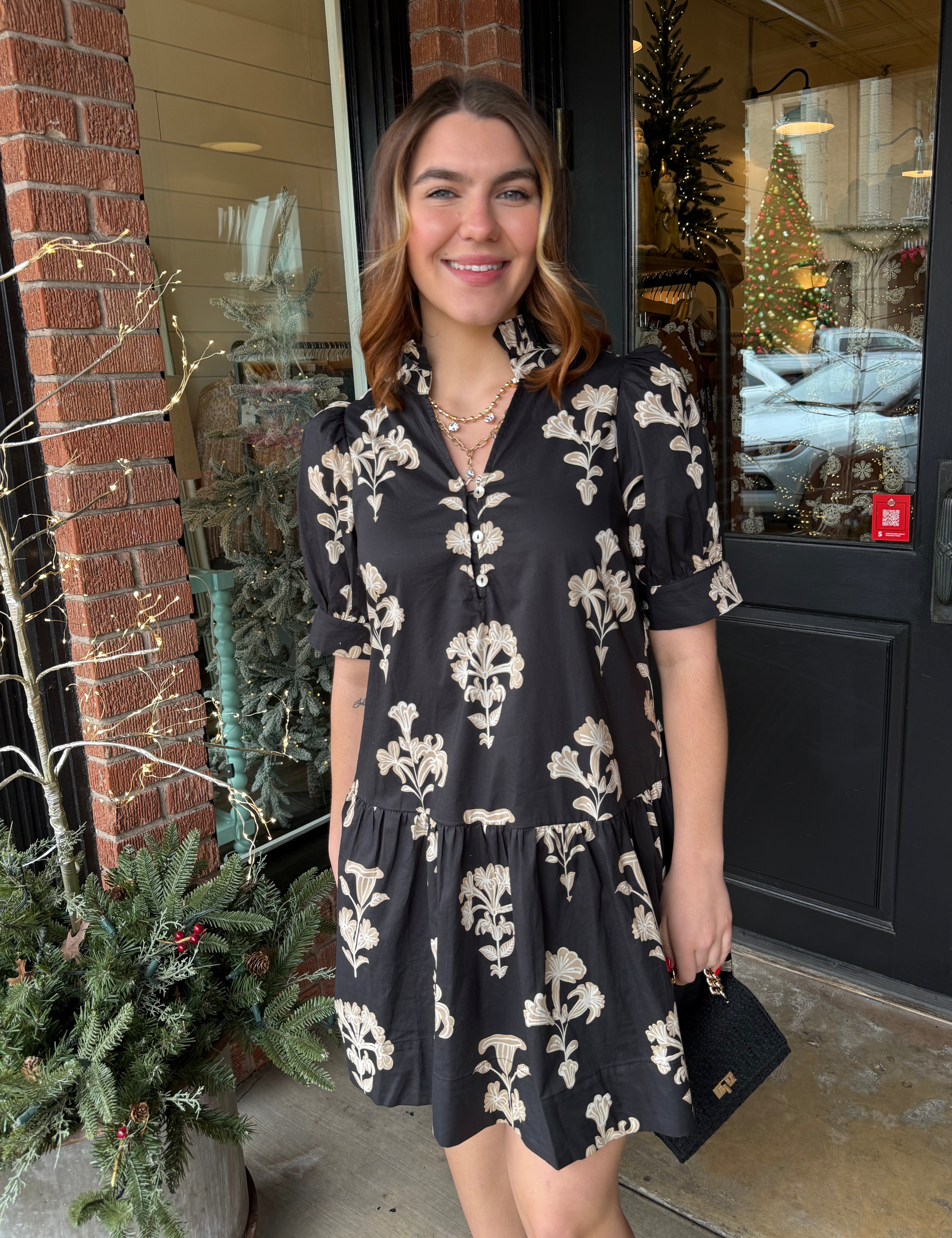 Alaina Floral Print Mini Dress