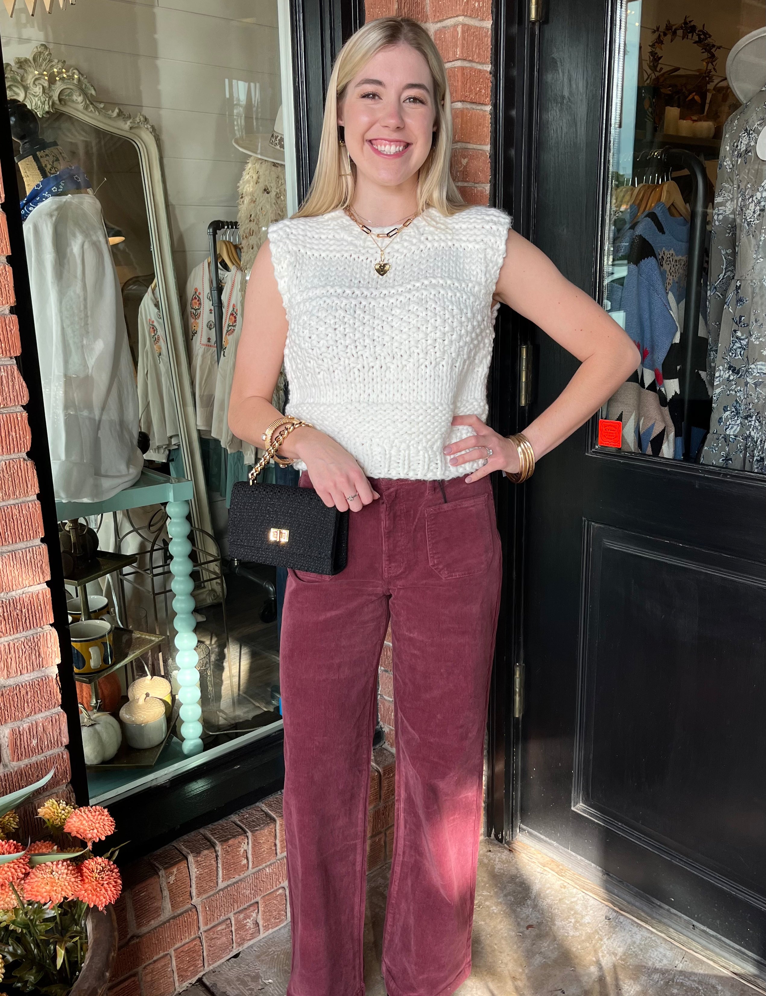 Shannon Corduroy Burgundy Pants