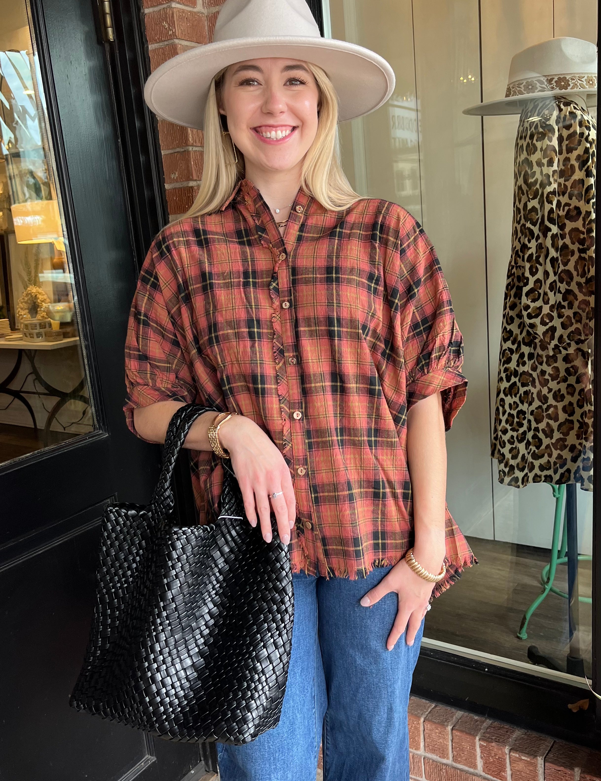 Rosalee Plaid Top