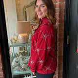 Lila Floral Button Up Top