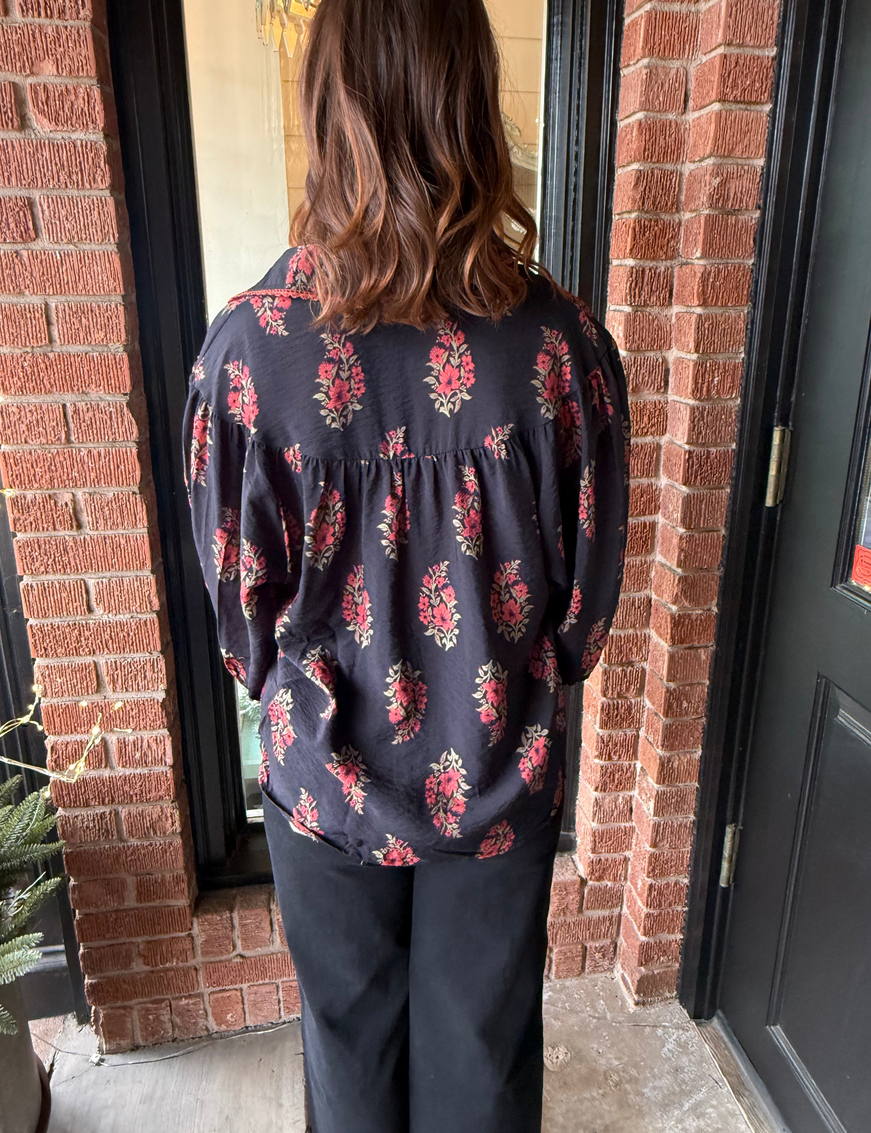 Lenny Floral Button Down Top