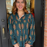 Lenny Floral Button Down Top