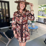 Lily Floral Tie Waist Mini Dress