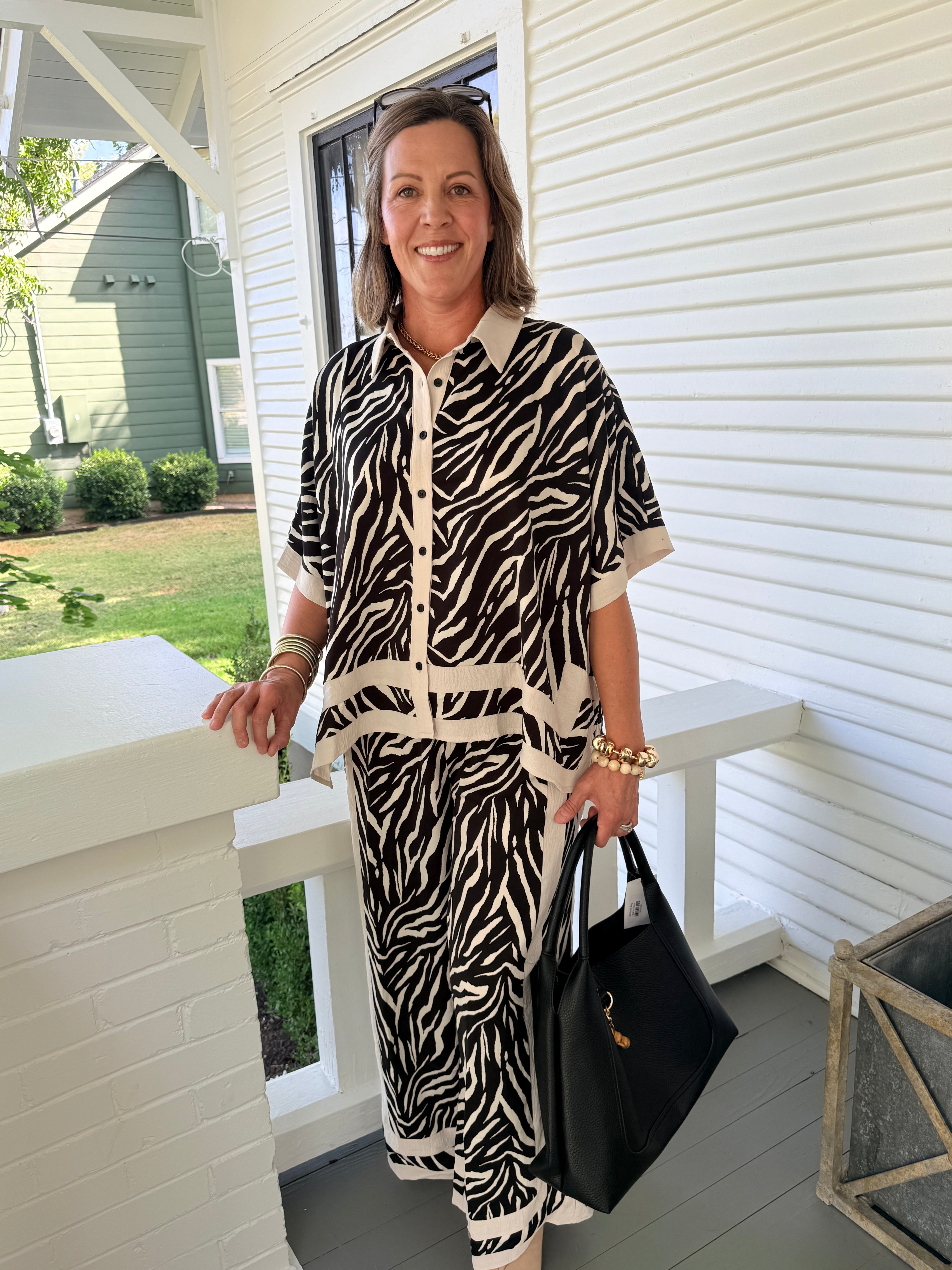 Randi Zebra Top & Pant Set