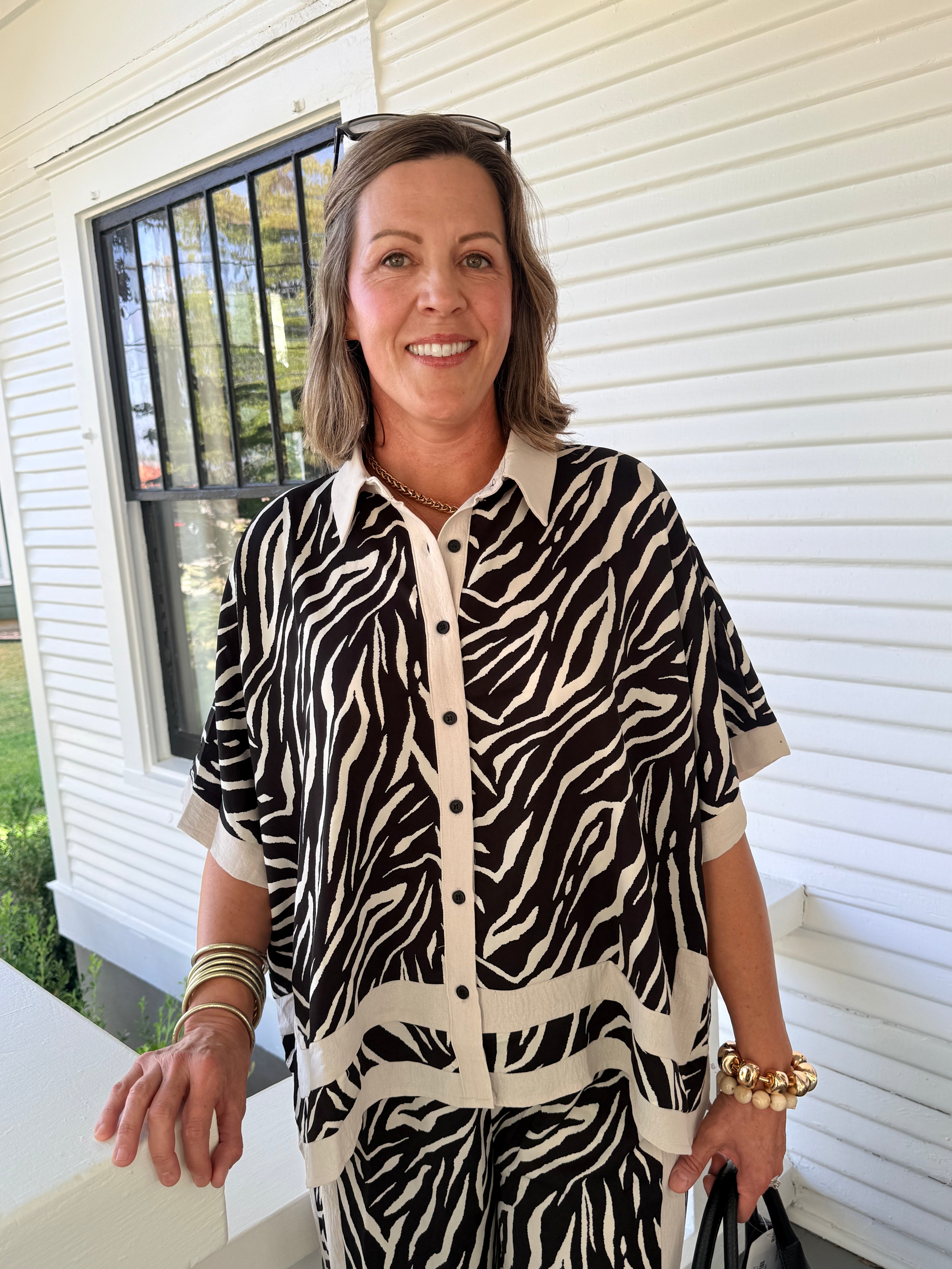Randi Zebra Top & Pant Set