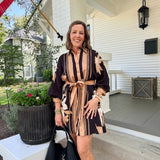 Birdie Printed Belted Shirt Dress
