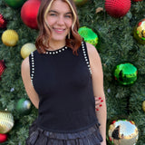 Luciana Pearl Trim Top