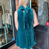 Jolie Teal Velvet Dress