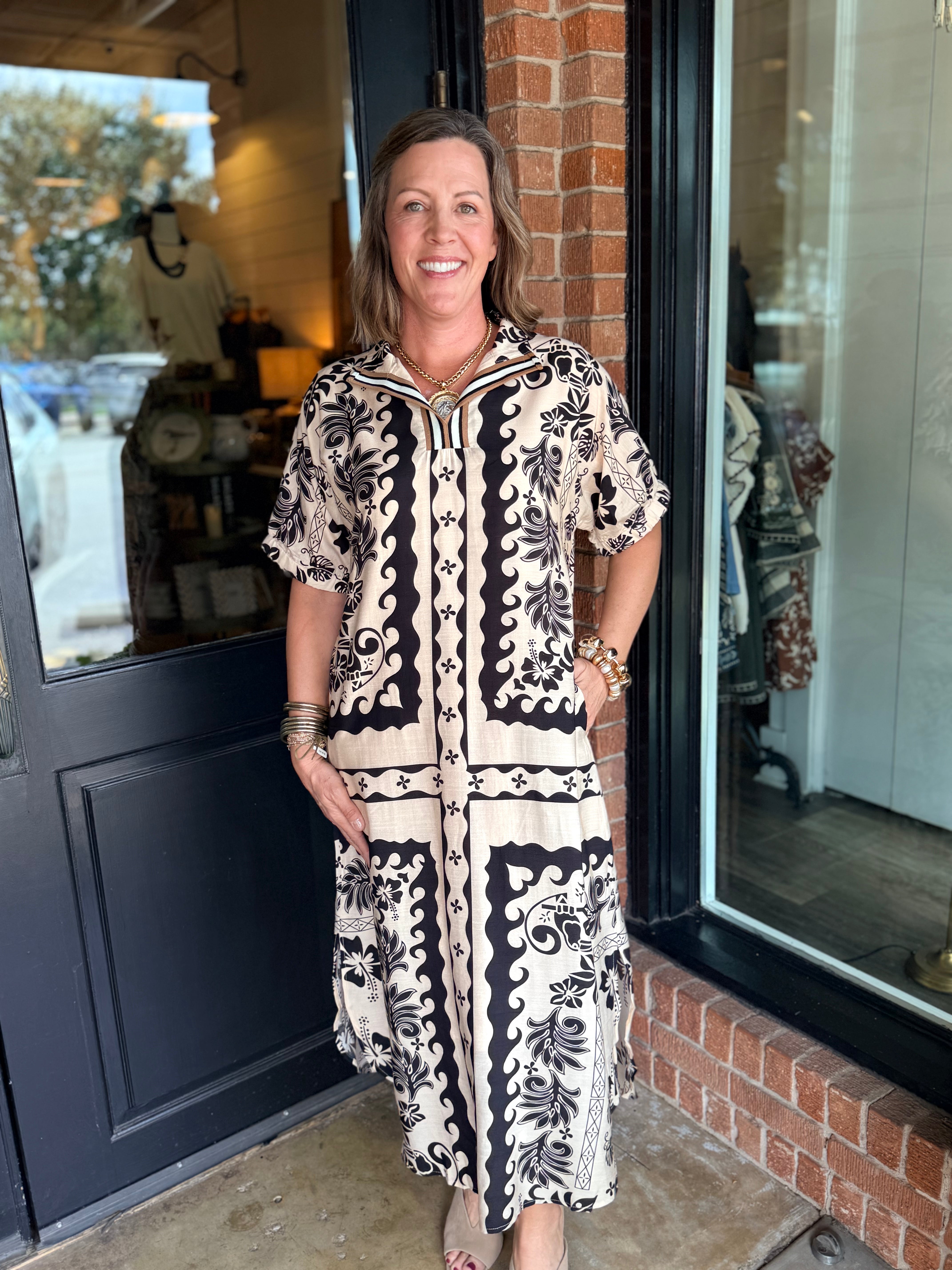 Sara Boho Floral Midi Dress